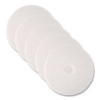 Low-Speed Super Polishing Floor Pads 4100, 19" Diameter, White, 5/Carton