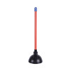 Toilet Plunger, 18" Plastic Handle, 5.63" Dia, Red/Black, 6/Carton