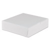White One-Piece Non-Window Bakery Boxes, 9 x 9 x 2.5, White, Paper, 250/Carton