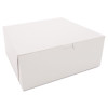 White One-Piece Non-Window Bakery Boxes, 10 x 10 x 4, White, Paper, 100/Carton