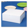 White One-Piece Non-Window Bakery Boxes, 10 x 10 x 4, White, Paper, 100/Carton
