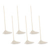 Handle/Deck Mops, #12 White Cotton Head, 48" Natural Wood Handle, 6/Pack