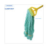 Ecomop Looped-End Mop Head, Recycled Fibers, Large Size, Green, 12/Carton