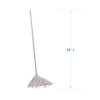 Handle/Deck Mops, #20 White Cotton Head, 54" Natural Wood Handle