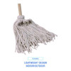 Handle/Deck Mops, #20 White Cotton Head, 54" Natural Wood Handle
