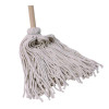 Handle/Deck Mops, #20 White Cotton Head, 54" Natural Wood Handle