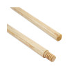 Threaded End Broom Handle, 0.94" Dia x 54", Natural