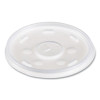 Plastic Lids For Foam Cups/Bowls/Containers, Flat With Straw Slot, Fits 6 Oz To 14 Oz, Translucent, 100/Pack, 10 Packs/Carton