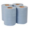Industrial Paper Wiper, 4-Ply, 10 x 15.75, Unscented, Blue, 190 Wipes/Roll, 4 Roll/Carton