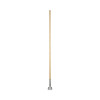 Clip-On Dust Mop Handle, Lacquered Wood, Swivel Head, 1" Dia x 60", Natural