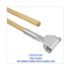Clip-On Dust Mop Handle, Lacquered Wood, Swivel Head, 1" Dia x 60", Natural