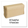 Folded Paper Towels, Multifold, 9 x 9.45, Natural, 250 Towels/Pack, 16 Packs/Carton