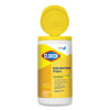 Cloroxpro Disinfecting Wipes, 1-Ply, 7 x 8, Lemon Fresh, White, 75/Canister, 6/Carton