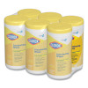 Cloroxpro Disinfecting Wipes, 1-Ply, 7 x 8, Lemon Fresh, White, 75/Canister, 6/Carton