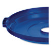 Bottle/Can Recycling Top For Brute 32 Gal Containers, Round Openings, 9.8w x 22.9d x 22.3h, Blue