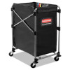 One-Compartment Collapsible X-Cart, Synthetic Fabric, 4.98 Cu Ft Bin, 20.33" x 24.1" x 34", Black/Silver