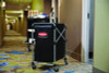 One-Compartment Collapsible X-Cart, Synthetic Fabric, 4.98 Cu Ft Bin, 20.33" x 24.1" x 34", Black/Silver