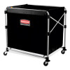 One-Compartment Collapsible X-Cart, Synthetic Fabric, 9.96 Cu Ft Bin, 24.1" x 35.7" x 34", Black/Silver
