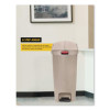 Slim Jim Streamline Resin Step-On Container, End Step Style, 13 Gal, Polyethylene, Beige