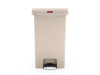 Streamline Resin Step-On Container, Front Step Style, 18 Gal, Polyethylene, Beige