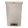 Streamline Resin Step-On Container, Front Step Style, 24 Gal, Polyethylene, Beige