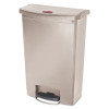 Streamline Resin Step-On Container, Front Step Style, 24 Gal, Polyethylene, Beige