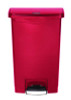 Streamline Resin Step-On Container, Front Step Style, 8 Gal, Polyethylene, Red