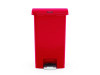 Streamline Resin Step-On Container, Front Step Style, 18 Gal, Polyethylene, Red
