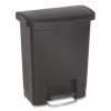 Slim Jim Streamline Resin Step-On Container, Front Step Style, 8 Gal, Polyethylene, Black