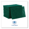 Medium-Duty Scouring Pad, 6 x 9, Green, 20/Carton