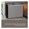 Configure Indoor Recycling Waste Receptacle, Landfill, 23 Gal, Metal, Gray