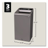 Configure Indoor Recycling Waste Receptacle, Landfill, 23 Gal, Metal, Gray