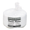 Plastic Dinnerware, 3-Compartment Plates, 9" Dia, White, 125/Pack