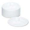 Plastic Dinnerware, 3-Compartment Plates, 9" Dia, White, 125/Pack