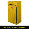 Zippered Vinyl Cleaning Cart Bag For Rubbermaid Commercial 6173-88, 24 Gal, 17.25" x 10.5" x 30.5", Yellow