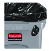 Slim Jim Waste Container With Handles, 16 Gal, Plastic, Light Gray