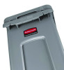 Slim Jim Waste Container With Handles, 16 Gal, Plastic, Light Gray