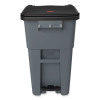 Brute Step-On Rollouts, 50 Gal, Metal/Plastic, Gray