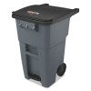 Brute Step-On Rollouts, 50 Gal, Metal/Plastic, Gray