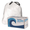 Drawstring Kitchen Bags/Liners, Drawstring, 13 Gal, 24" x 28", White, 50 Bags/Roll, 2 Rolls/Carton