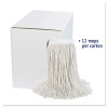 Cut-End Wet Mop Head, Cotton, #24, White 12/Carton