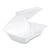 Foam Hinged Lid Containers, 6.4 x 9.3 x 2.9, White, 100/Pack, 2 Packs/Carton