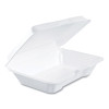 Foam Hinged Lid Containers, 6.4 X 9.3 X 2.6, White, 200/Carton