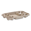 Strongholder Molded Fiber Cup/Food Tray, 8 Oz To 22 Oz, Four Cups + Food Tray, Beige, 250/Carton