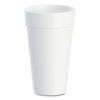 Foam Drink Cups, 20 Oz, White, 500/Carton