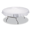Tissue/Poly Tablecovers, 82" Diameter, White, 25/Carton