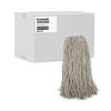 Mop Head, Premium Standard Head, Cotton Fiber, 32 Oz, White, 12/Carton