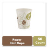 Pathways Paper Hot Cups, 10 Oz, White/Brown, 50/Sleeve, 20 Sleeves/Carton