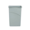 Slim Waste Container, 23 Gal, Plastic, Gray
