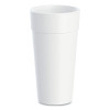 Foam Drink Cups, Hot/Cold, 24 Oz, White, 25/Bag, 20 Bags/Carton